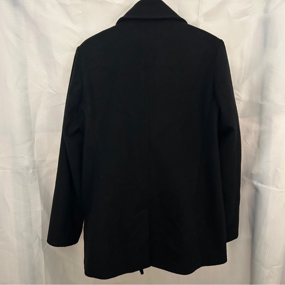 Old Navy Double-Breasted Button-Up Peacoat in Black - Picture 2 of 5